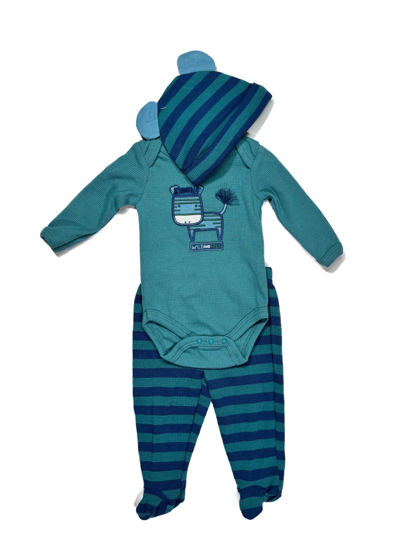 Conjunto 3p Celeste Zebra