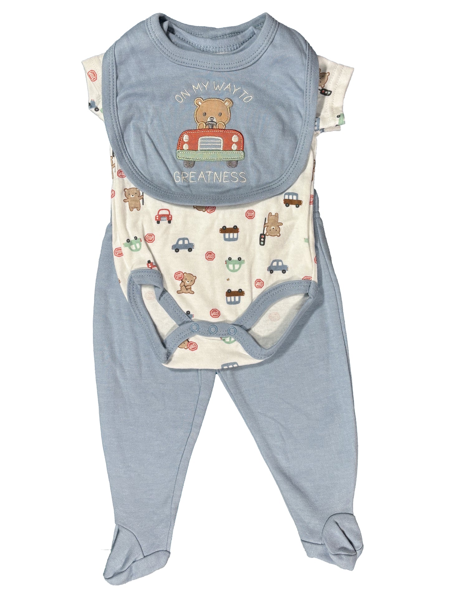 Conjunto 3p Azul Carro