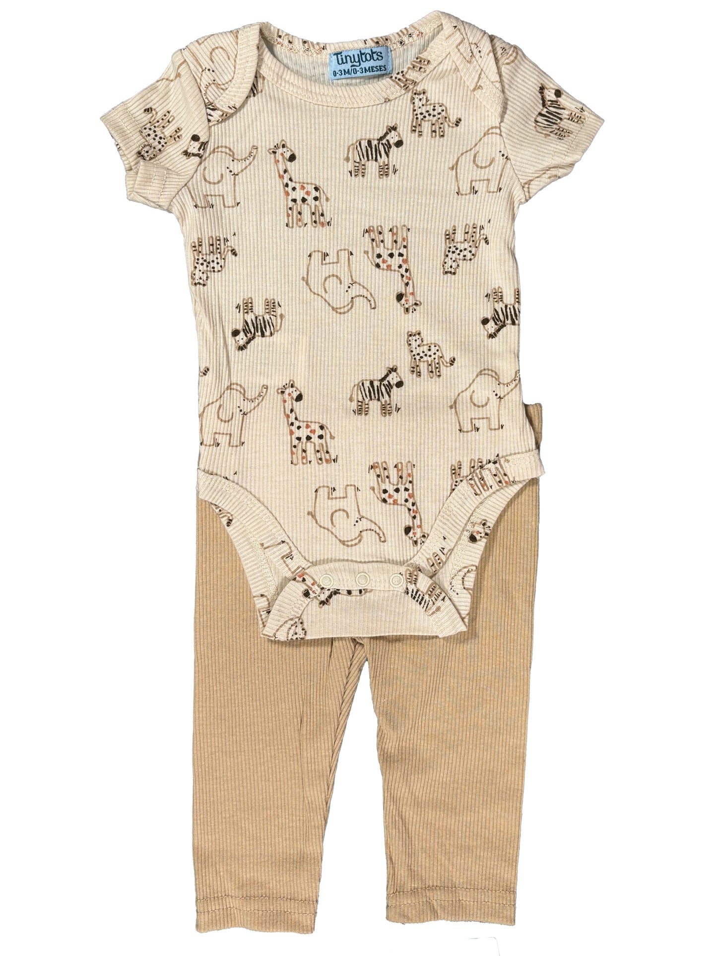 Conjunto 2p Beige Animales