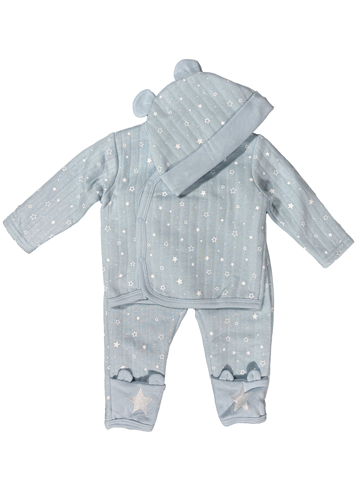 Conjunto 3p Celeste Estrellas