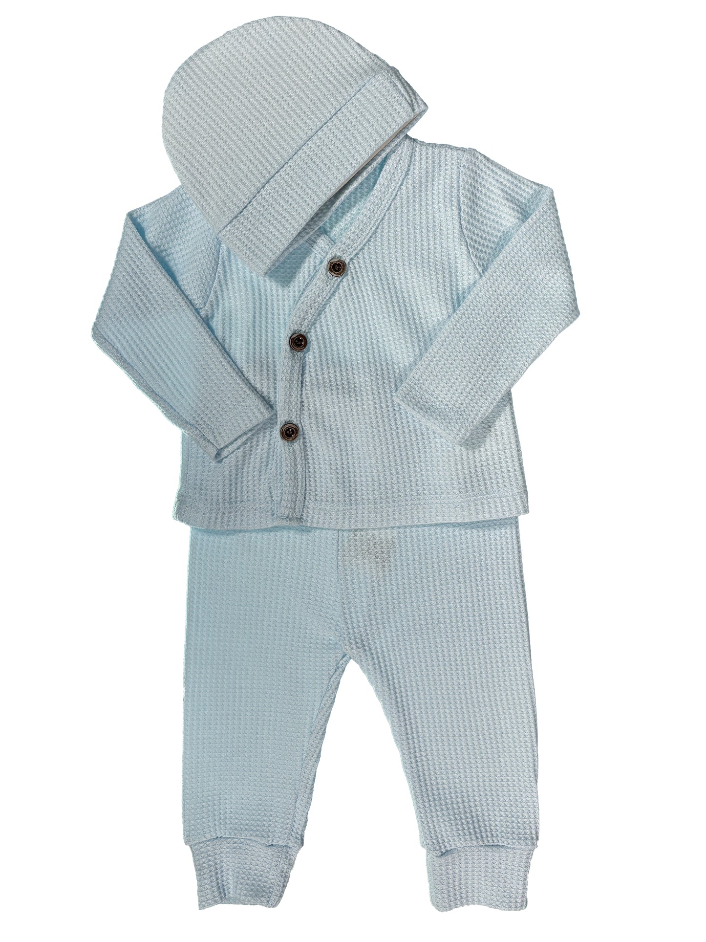 Conjunto 3p Cookie Texture Celeste