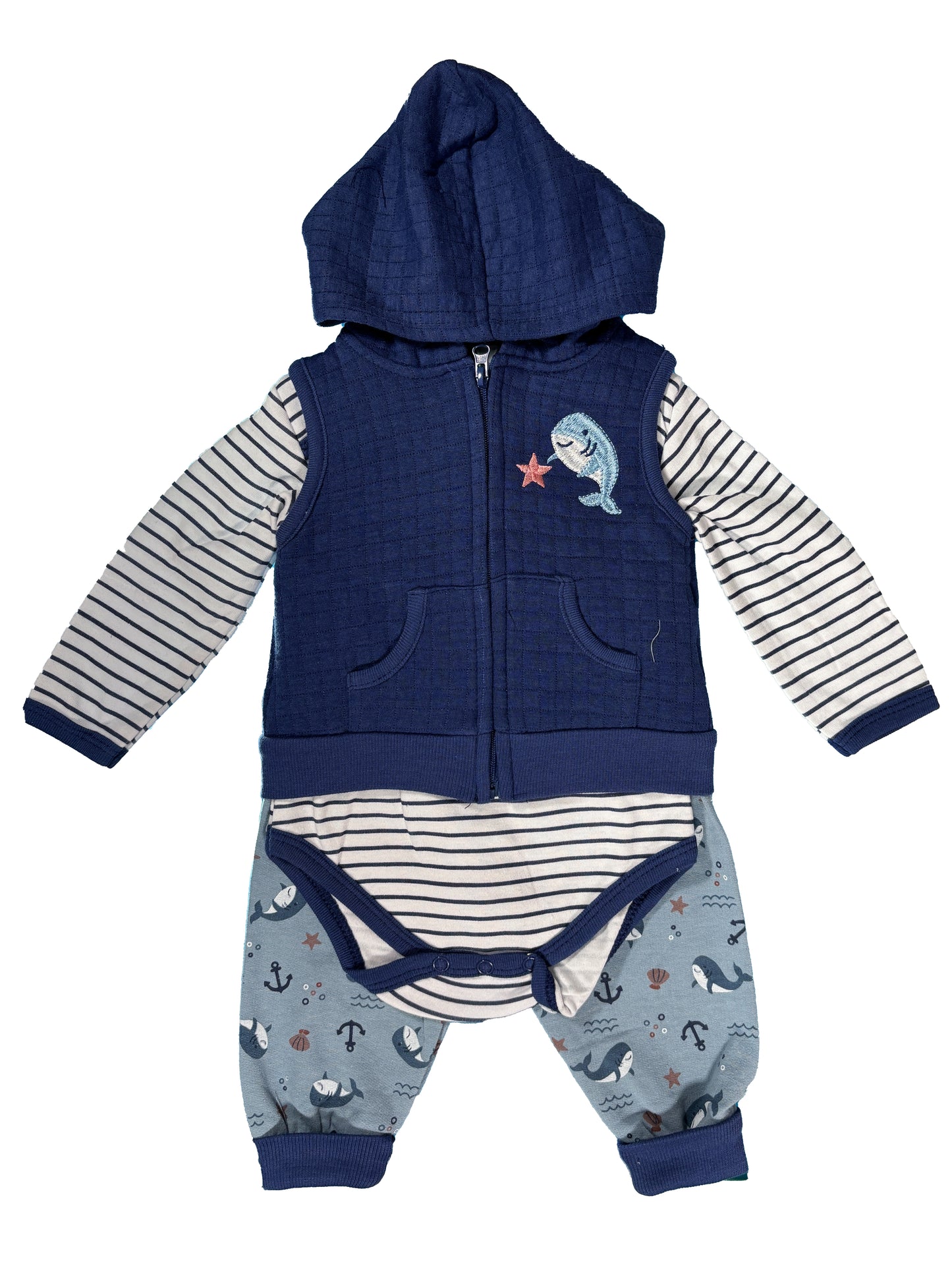 Conjunto Chaleco Azul Shark