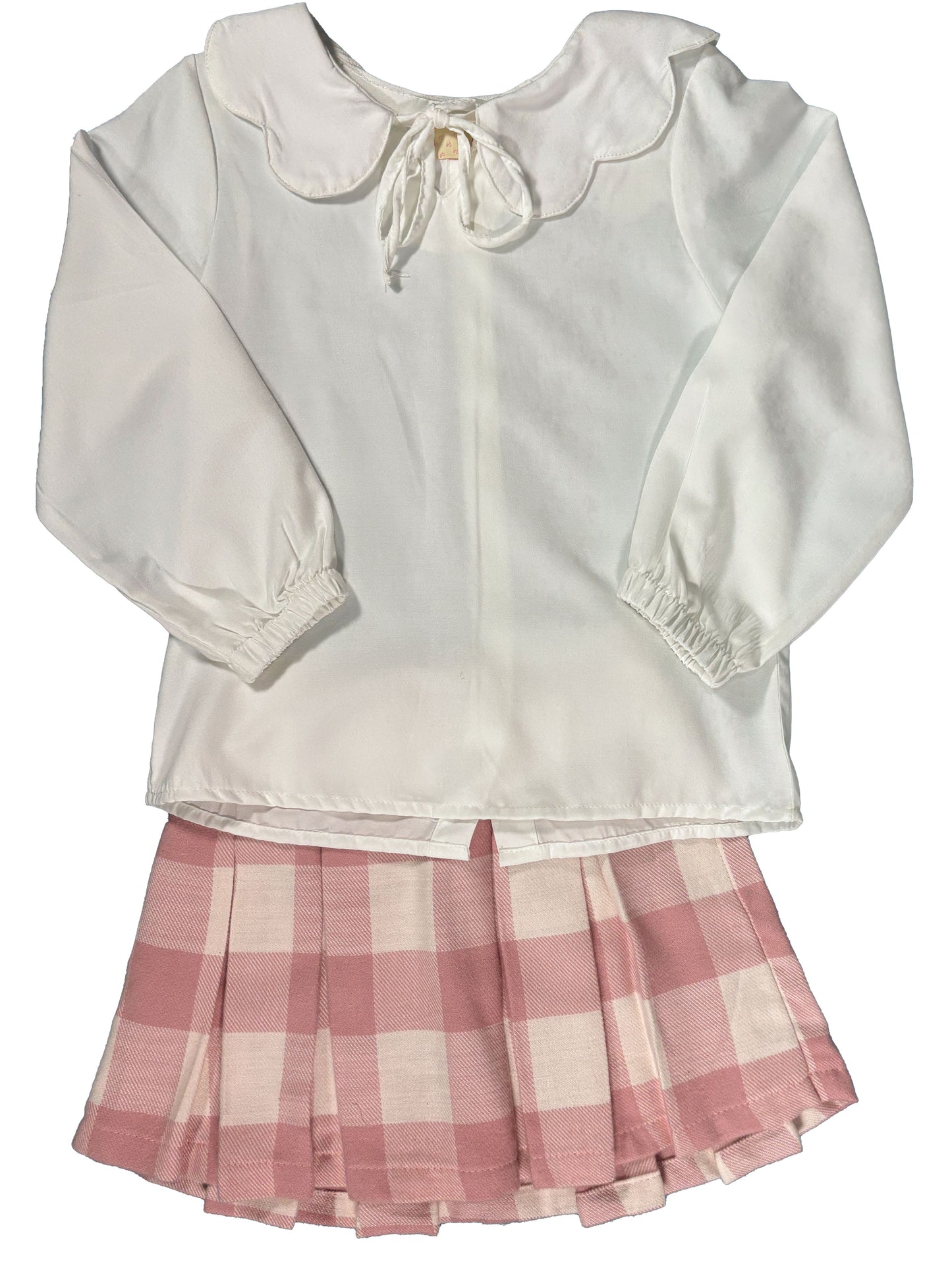 Conjunto Falda Cuadros Rosa