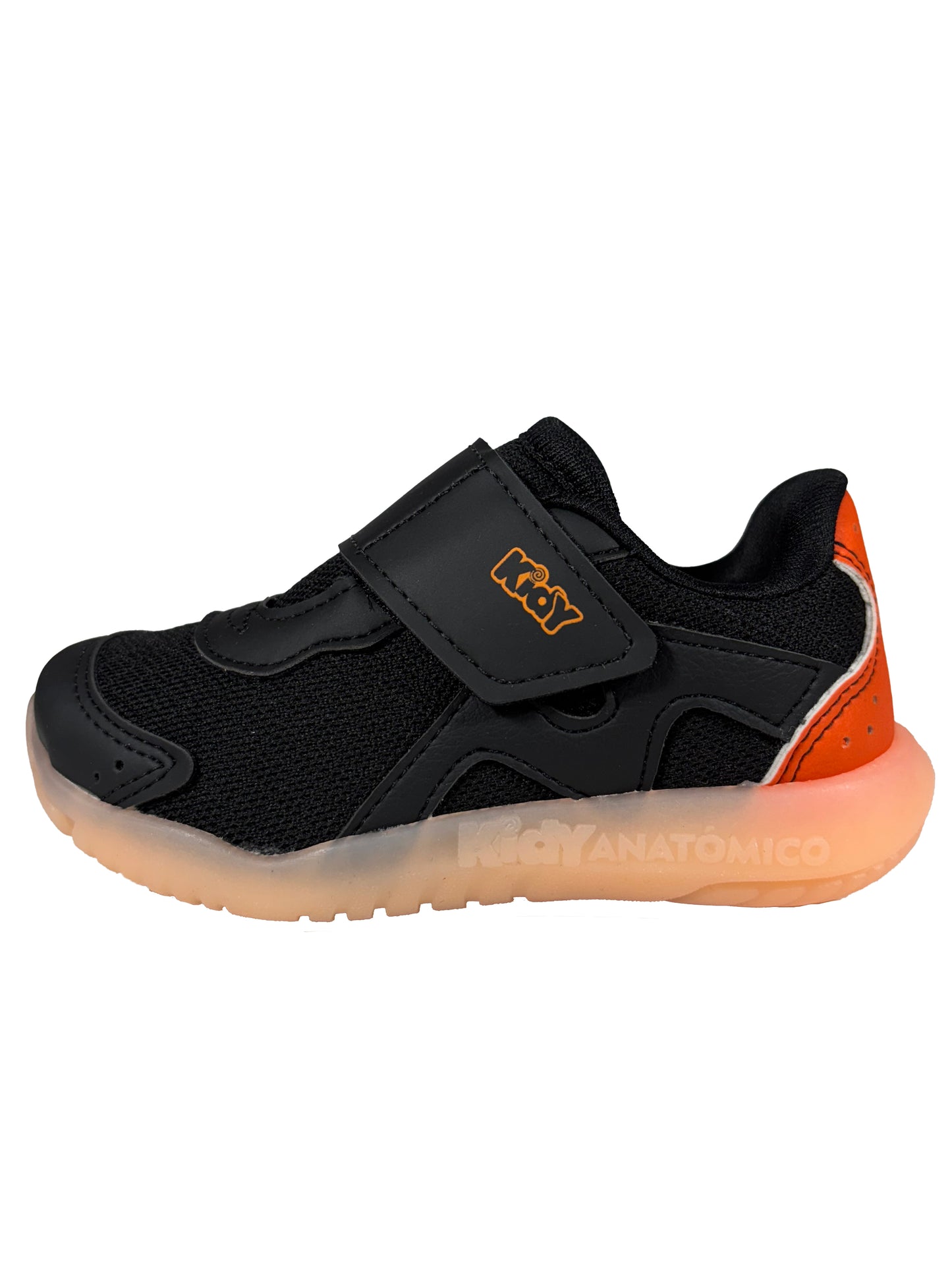 Zapato Deportivo Negro/Naranja con Luces