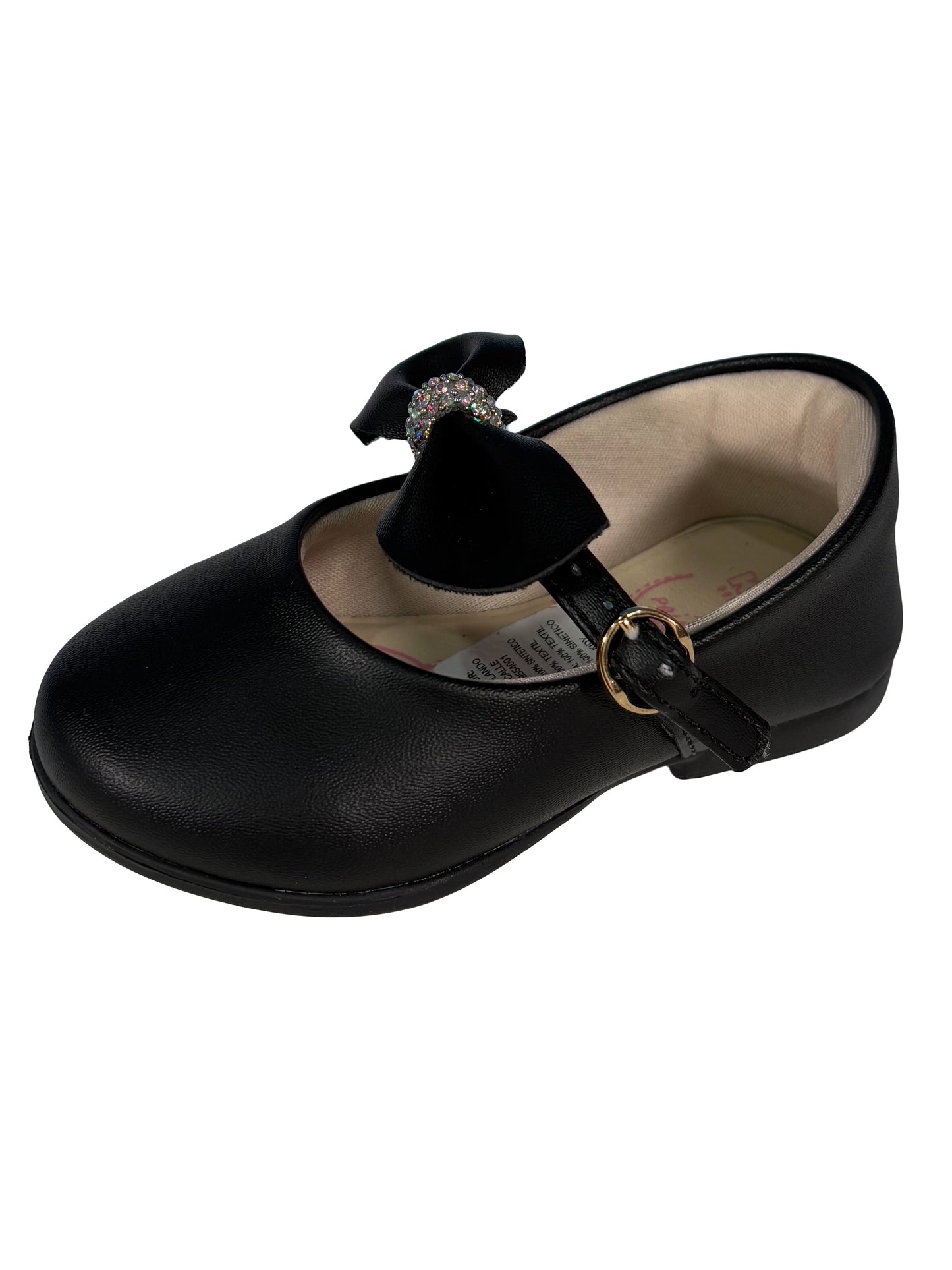 Zapato Muñeca Negro Lazo