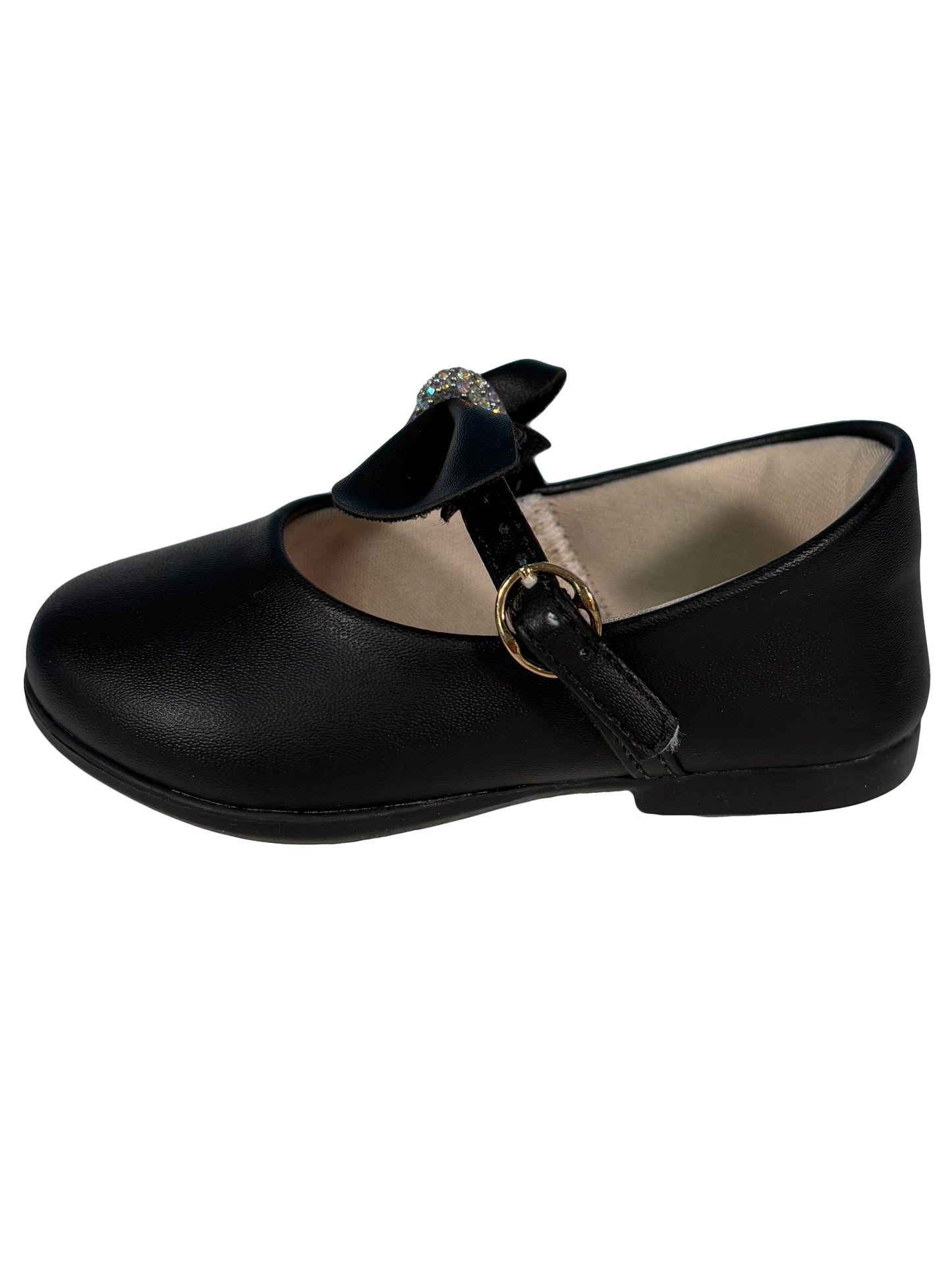 Zapato Muñeca Negro Lazo
