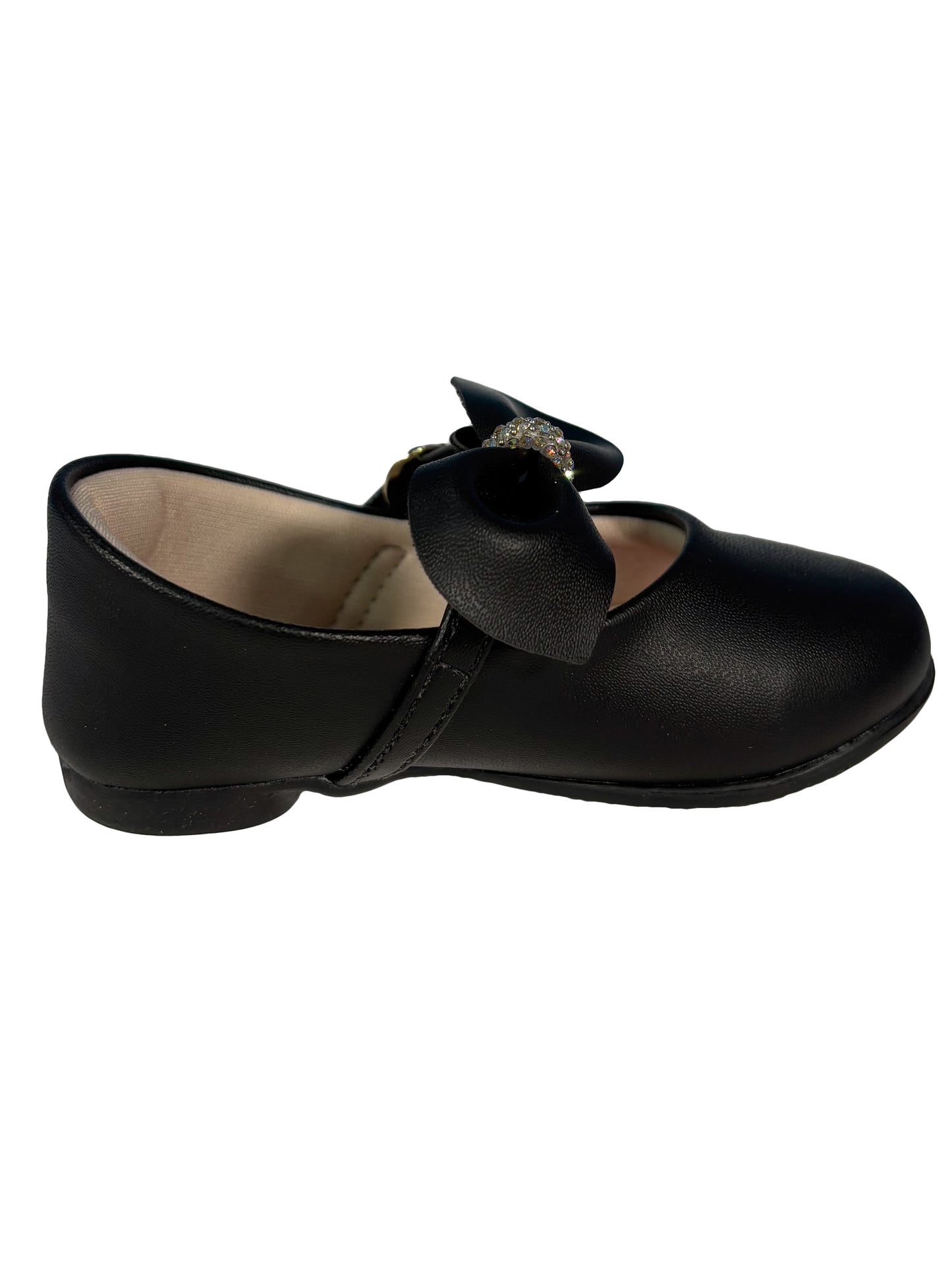 Zapato Muñeca Negro Lazo