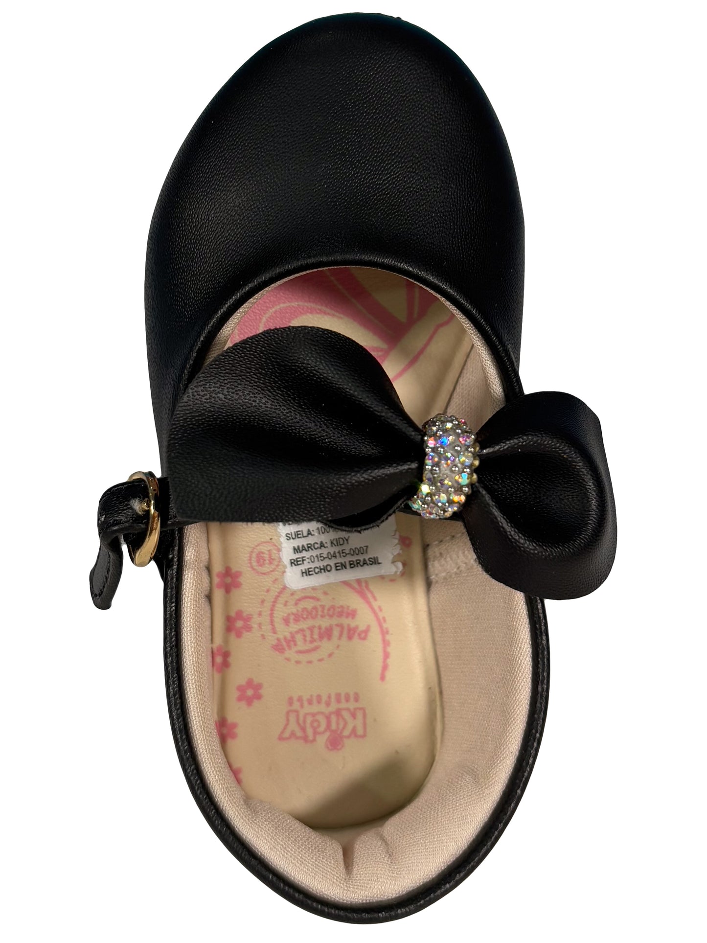 Zapato Muñeca Negro Lazo