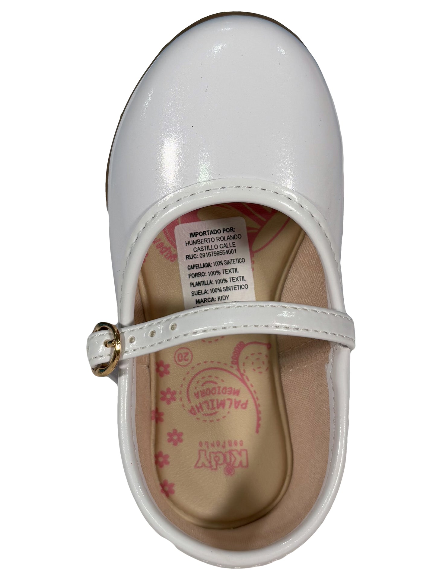 Zapato Muñeca Charol Blanco