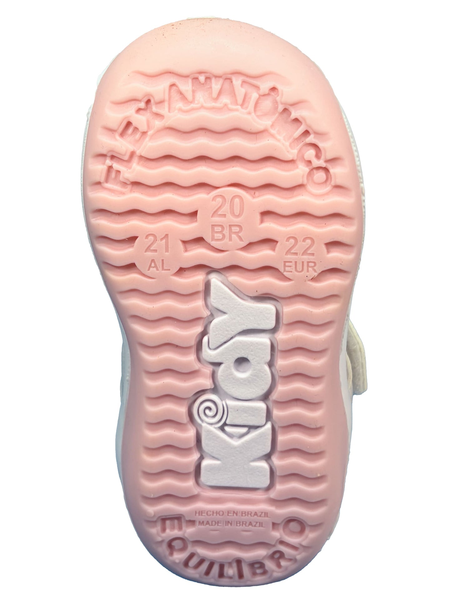 Zapato Velcro Corazon Blanco/Rosa