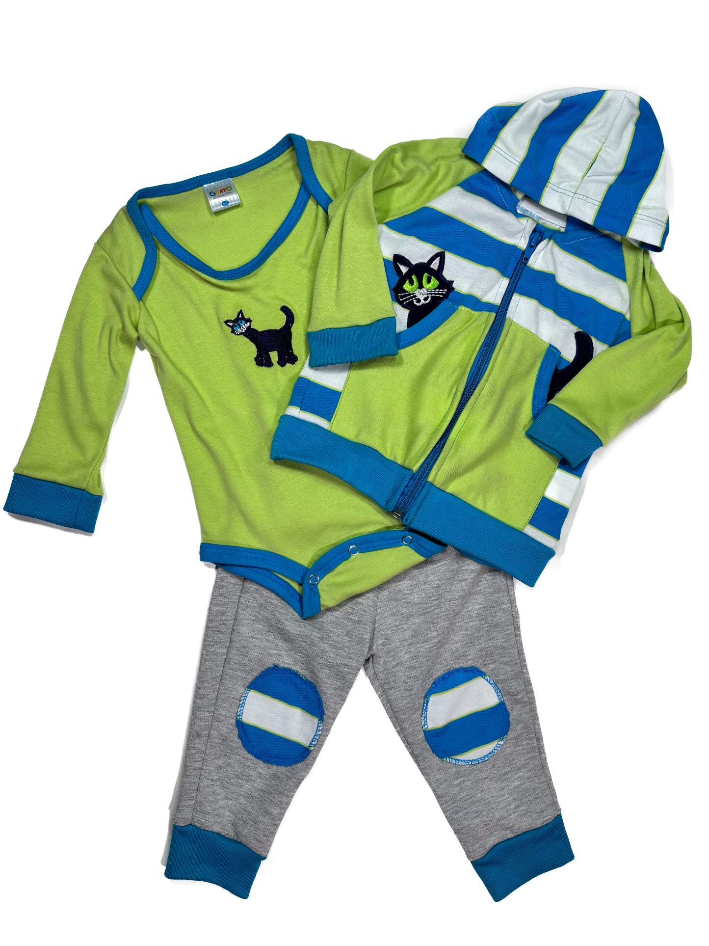 Conjunto 3p Verde Gato