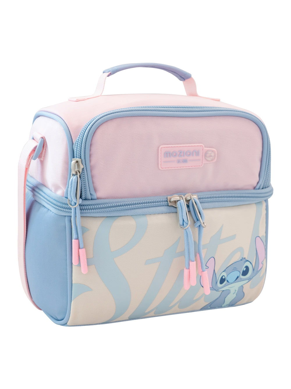 Lonchera Stitch Celeste Beige