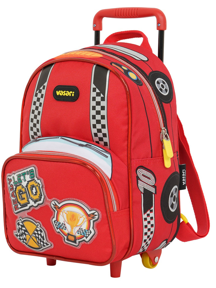 Mochila Ruedas Pre Escolar Carro Rojo