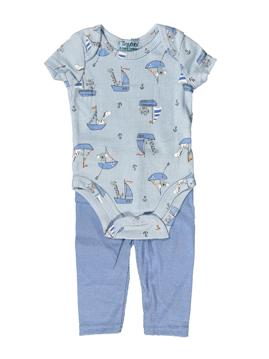 Conjunto 2p Azul Barco