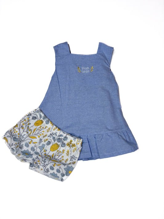 Conjunto Vestido Celeste Dream Garden
