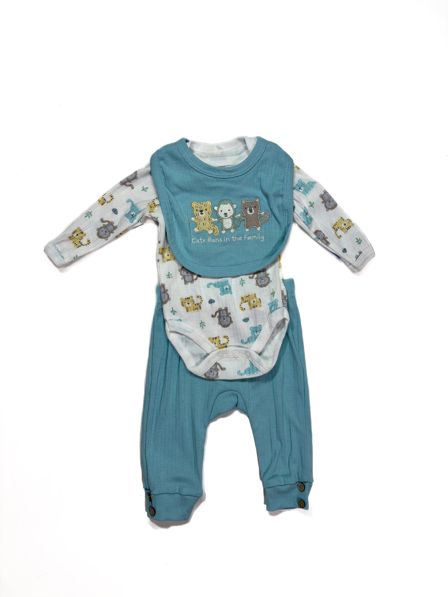 Conjunto 3p Turquesa Animales