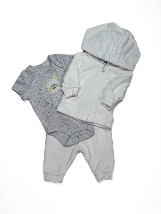 Conjunto 3p Beige Oso