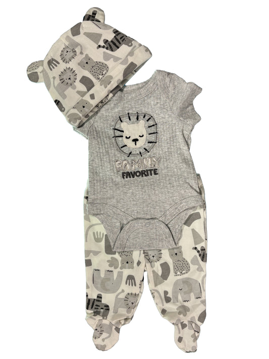 Conjunto 3p Plomo Leon