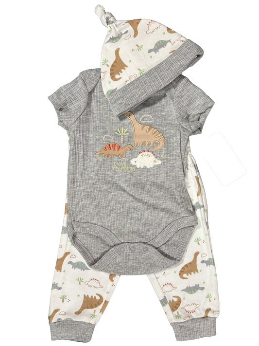 Conjunto 3p Gris Dinos