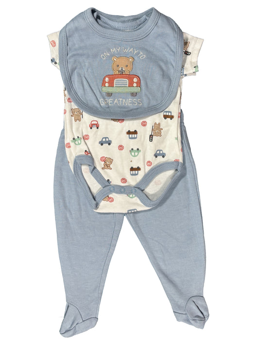 Conjunto 3p Azul Carro