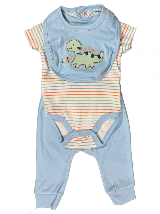 Conjunto 3p Celeste Dino