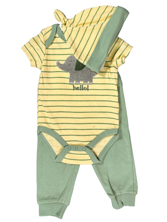 Conjunto 3p Amarillo Elefante