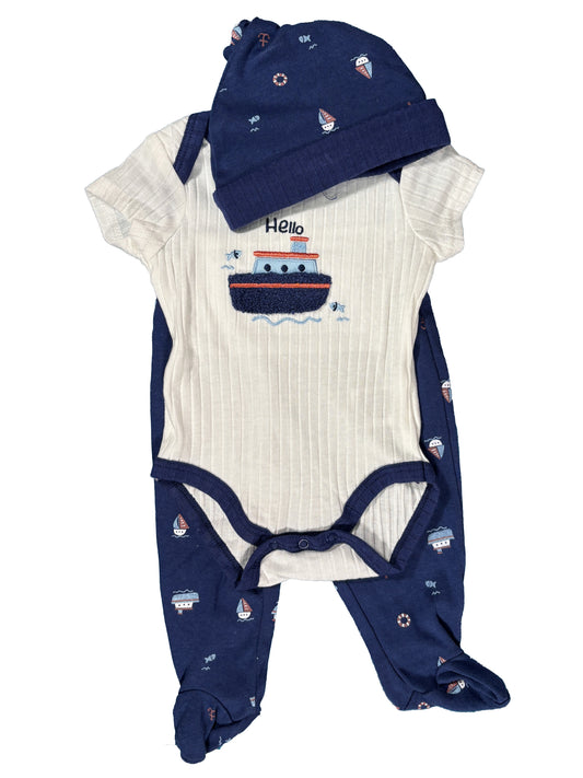 Conjunto 3p Azul Barco