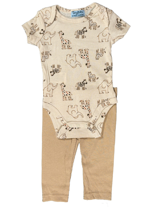 Conjunto 2p Beige Animales