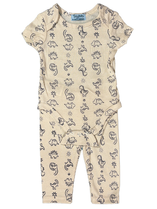 Conjunto 2p Beige Dinos