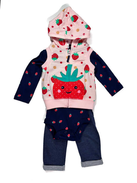 Conjunto Chaleco Rosa Fresa