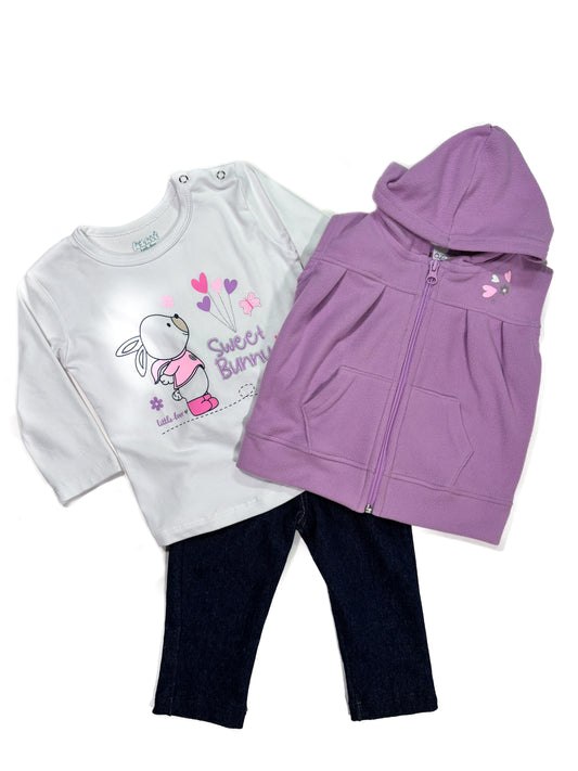 Conjunto Chaleco Morado Conejo