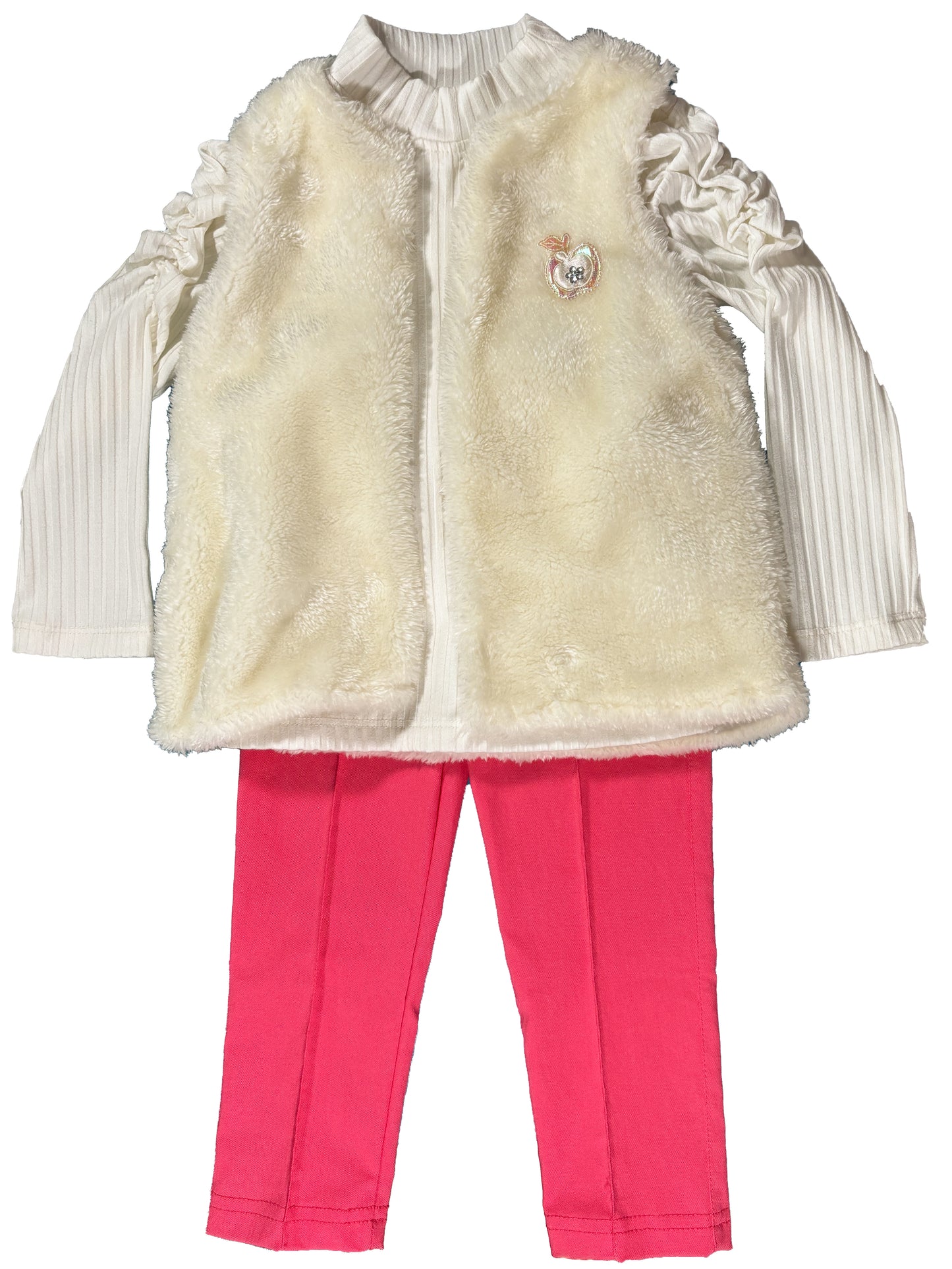 Conjunto Chaleco Felpa Fucsia