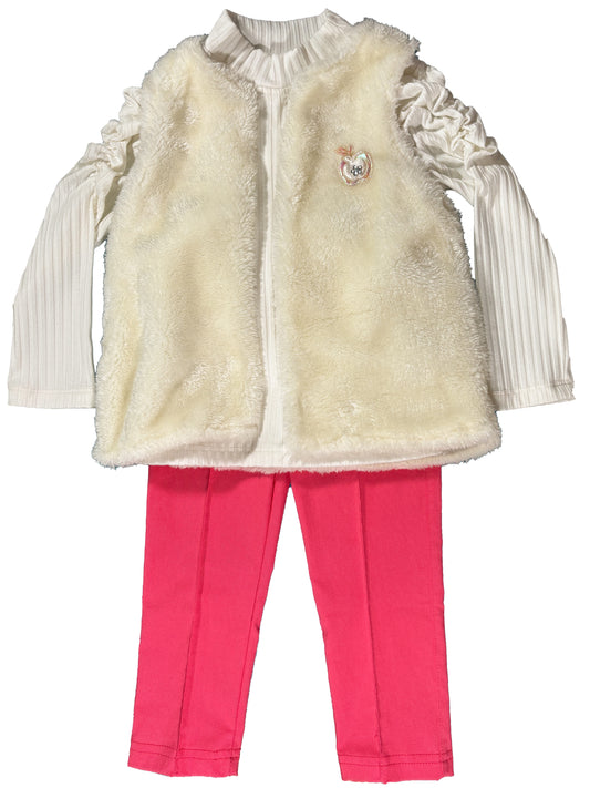 Conjunto Chaleco Felpa Fucsia