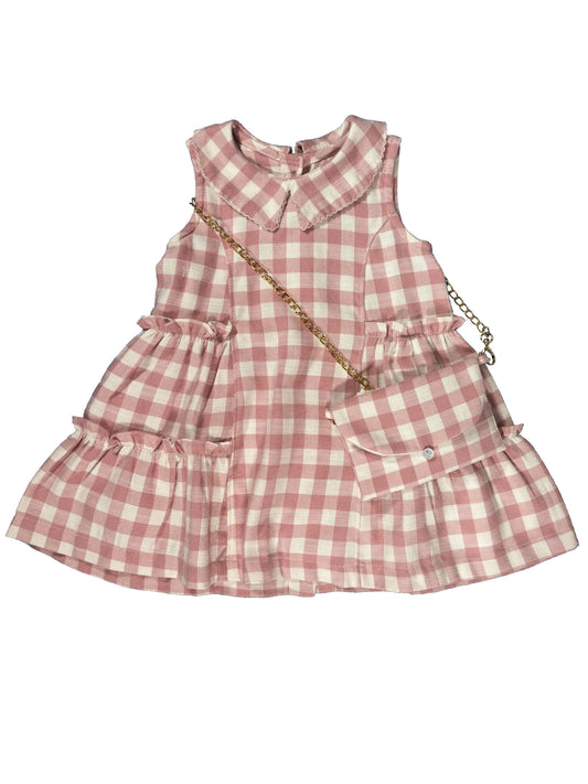 Vestido Cuadros Rosa