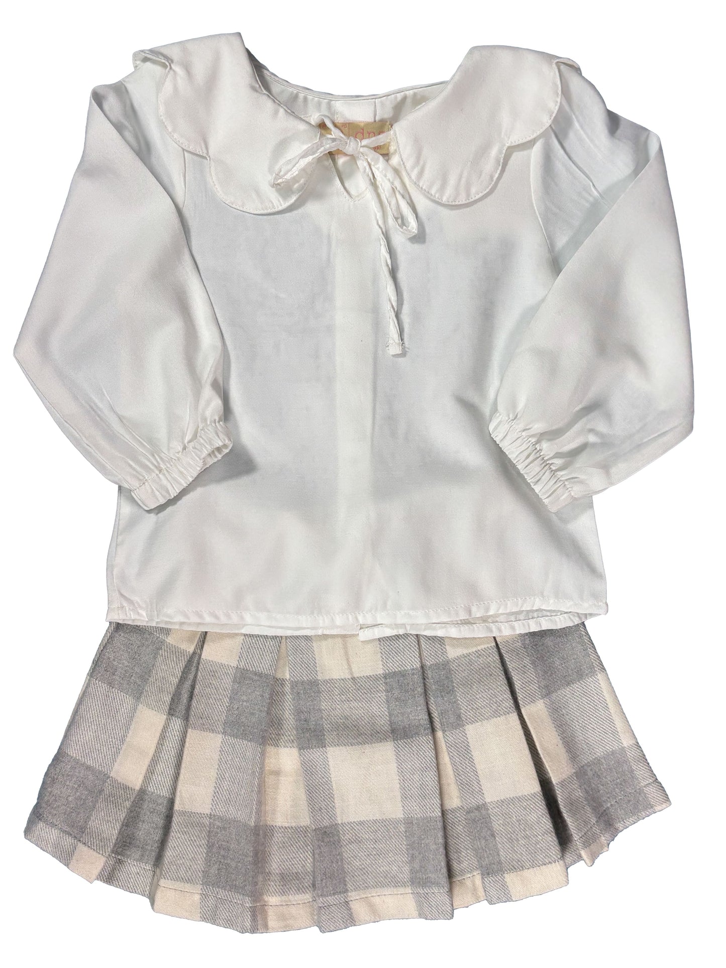 Conjunto Falda Cuadros Gris