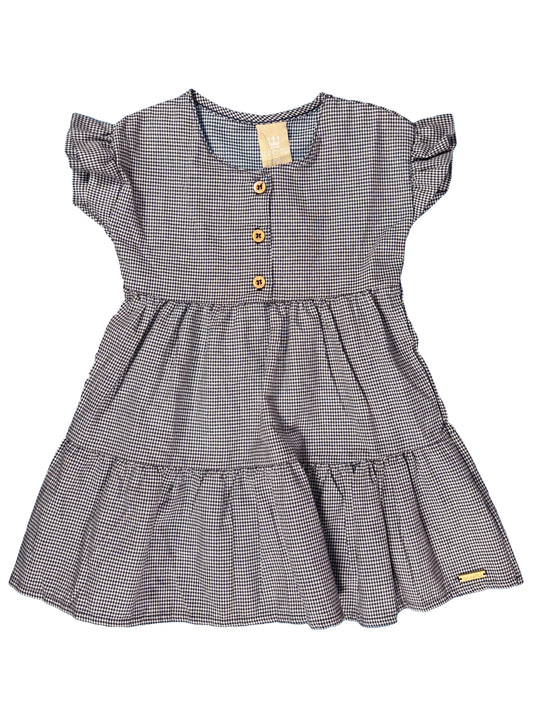 Vestido Cuadros Gris