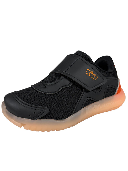 Zapato Deportivo Negro/Naranja con Luces