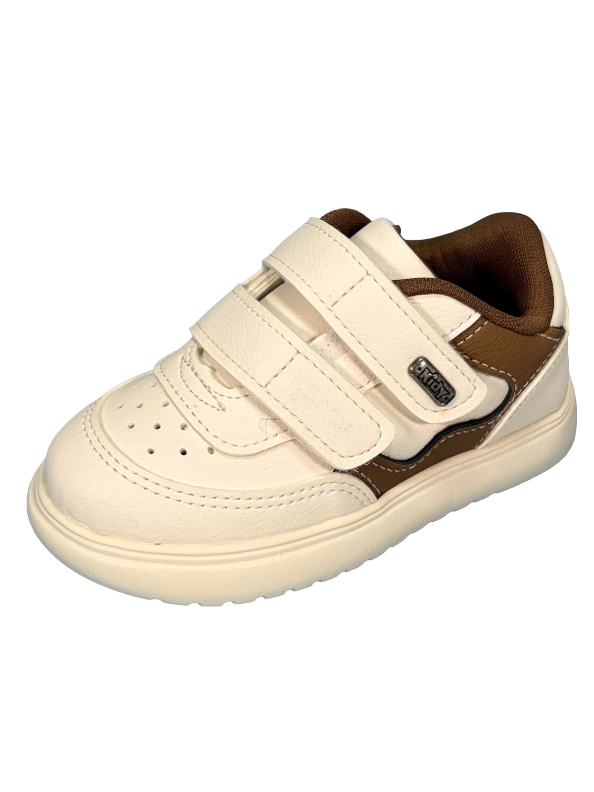 Zapato Velcro Beige con Cafe