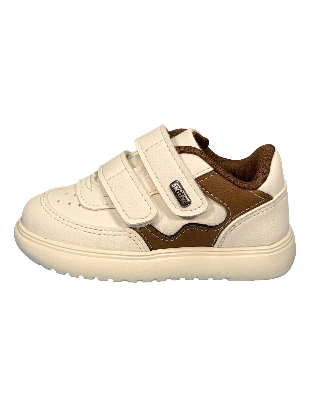 Zapato Velcro Beige con Cafe