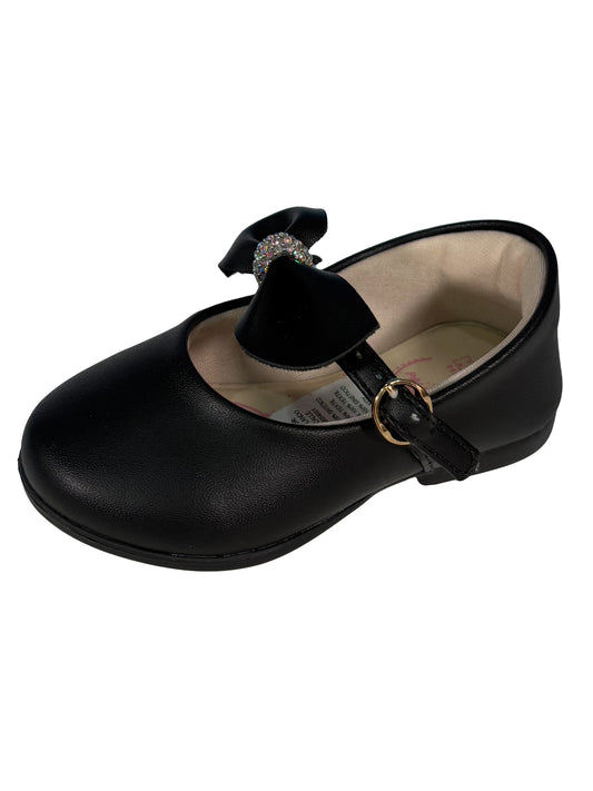 Zapato Muñeca Negro Lazo