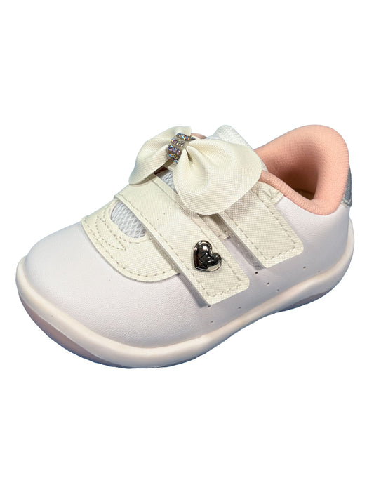 Zapato Blanco/Rosa Lazo