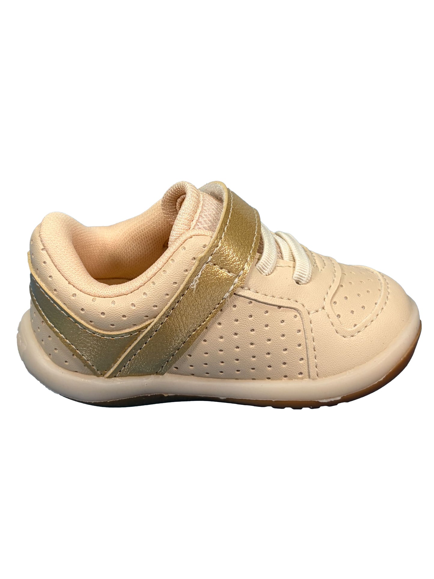 Zapato Velcro Beige/Dorado
