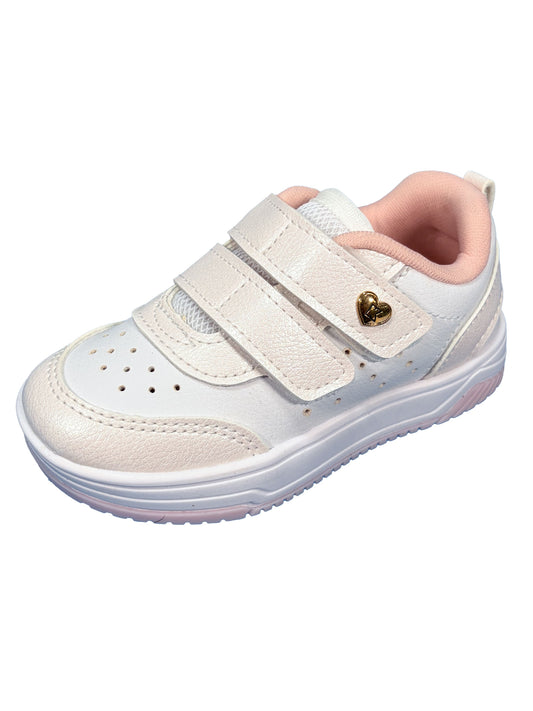 Zapato Velcros Blanco/Rosa