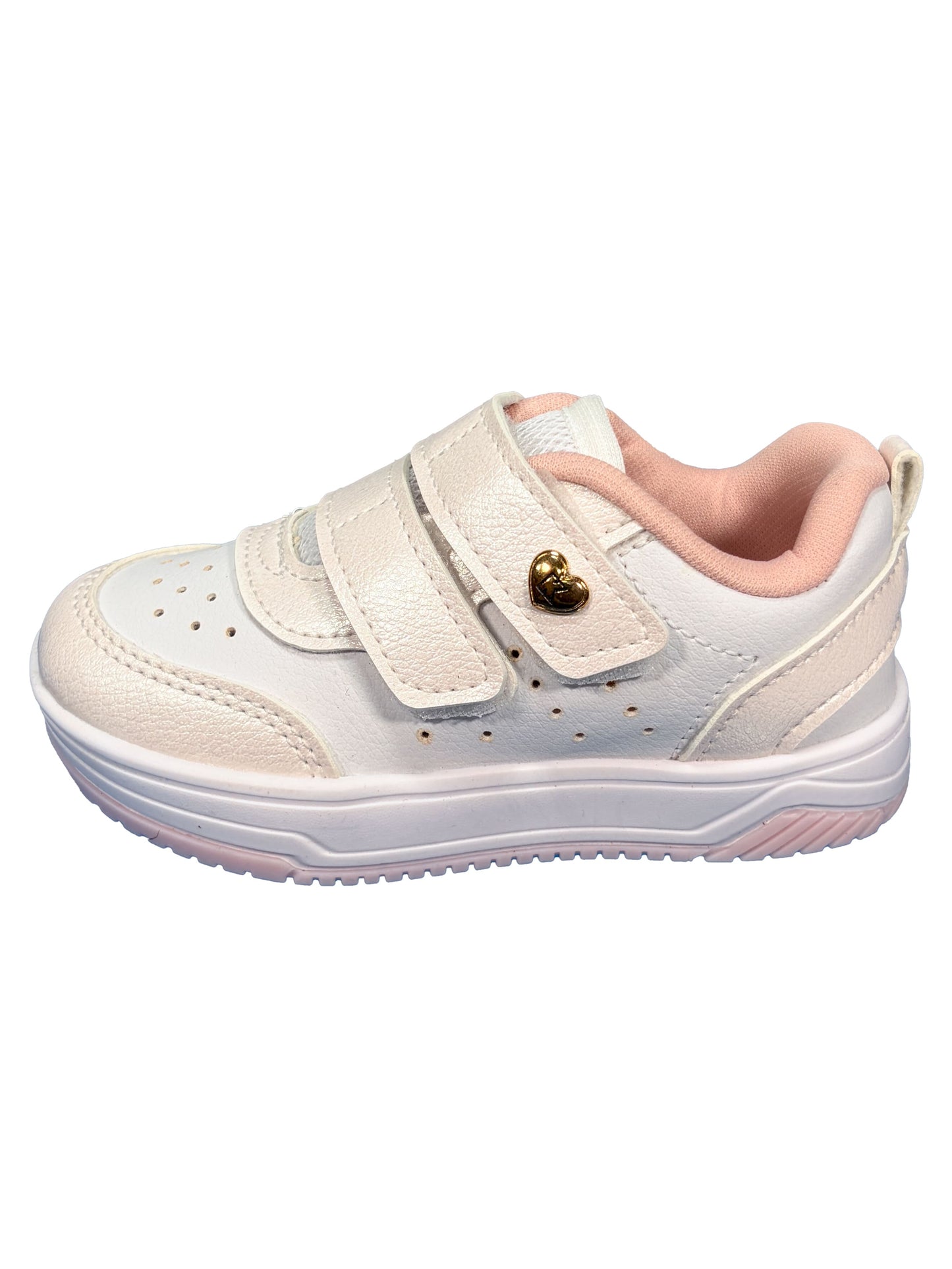 Zapato Velcros Blanco/Rosa