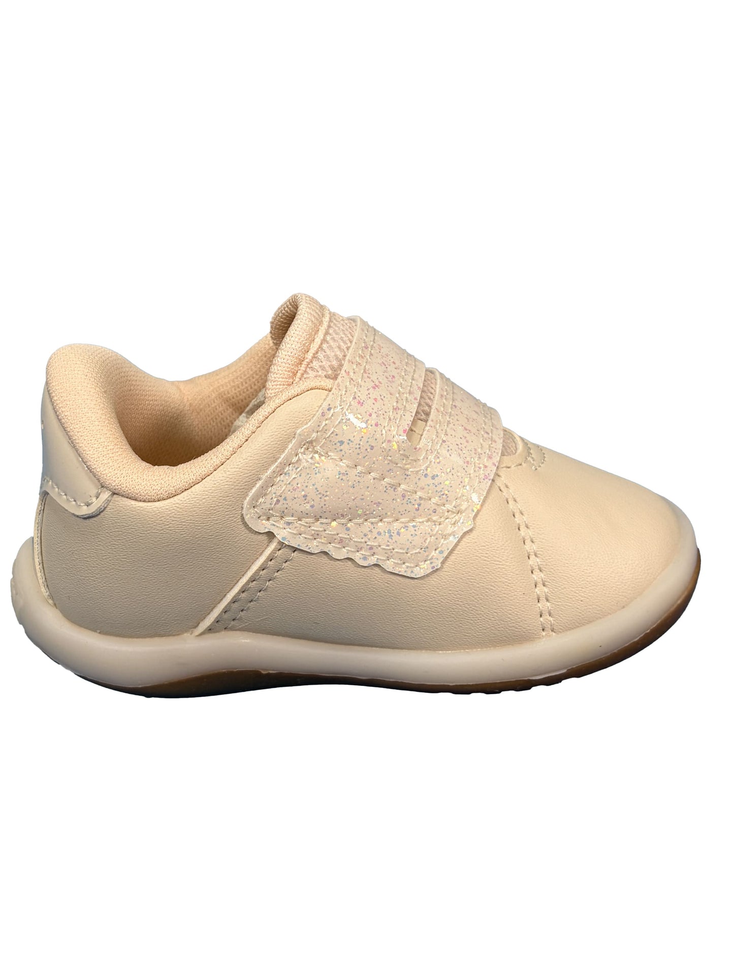 Zapato Velcros Nude Brillos