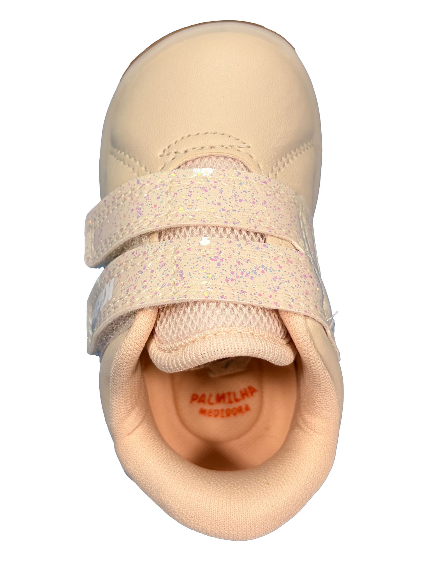 Zapato Velcros Nude Brillos