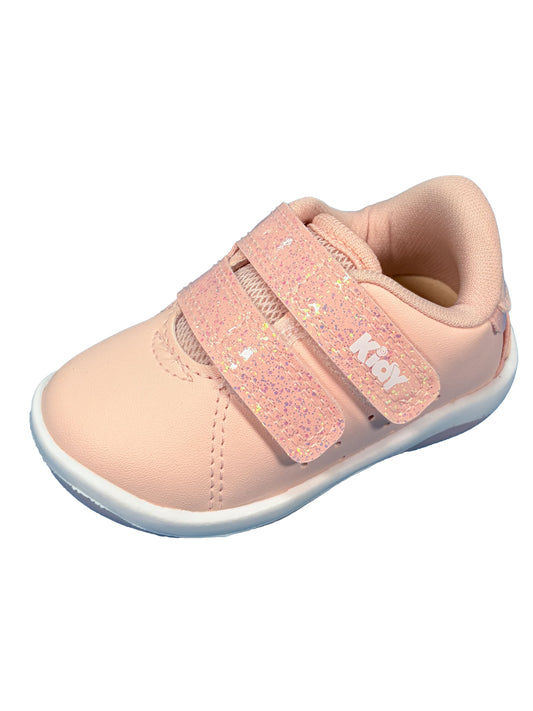 Zapato Velcro Rosa Brillos