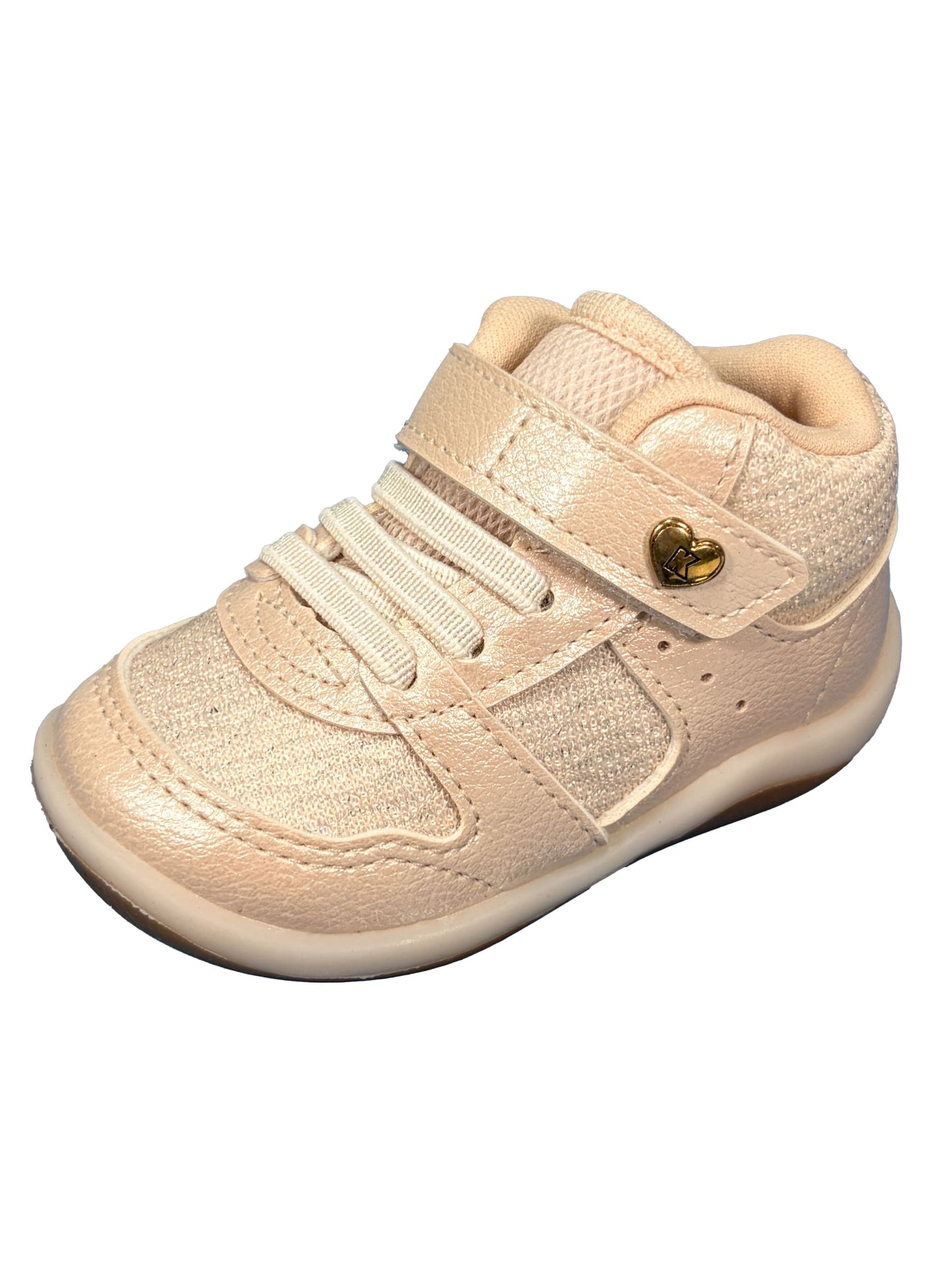 Zapato Velcro Corazon Nude
