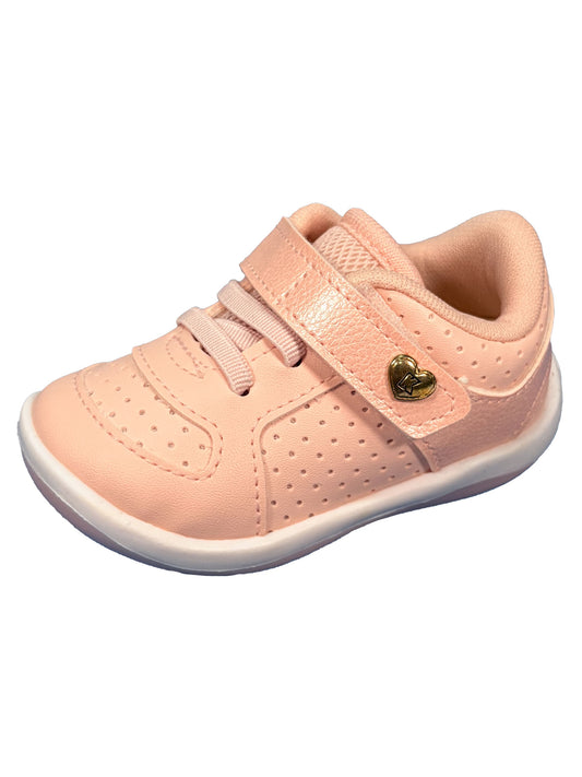 Zapato Velcro Corazon Rosa
