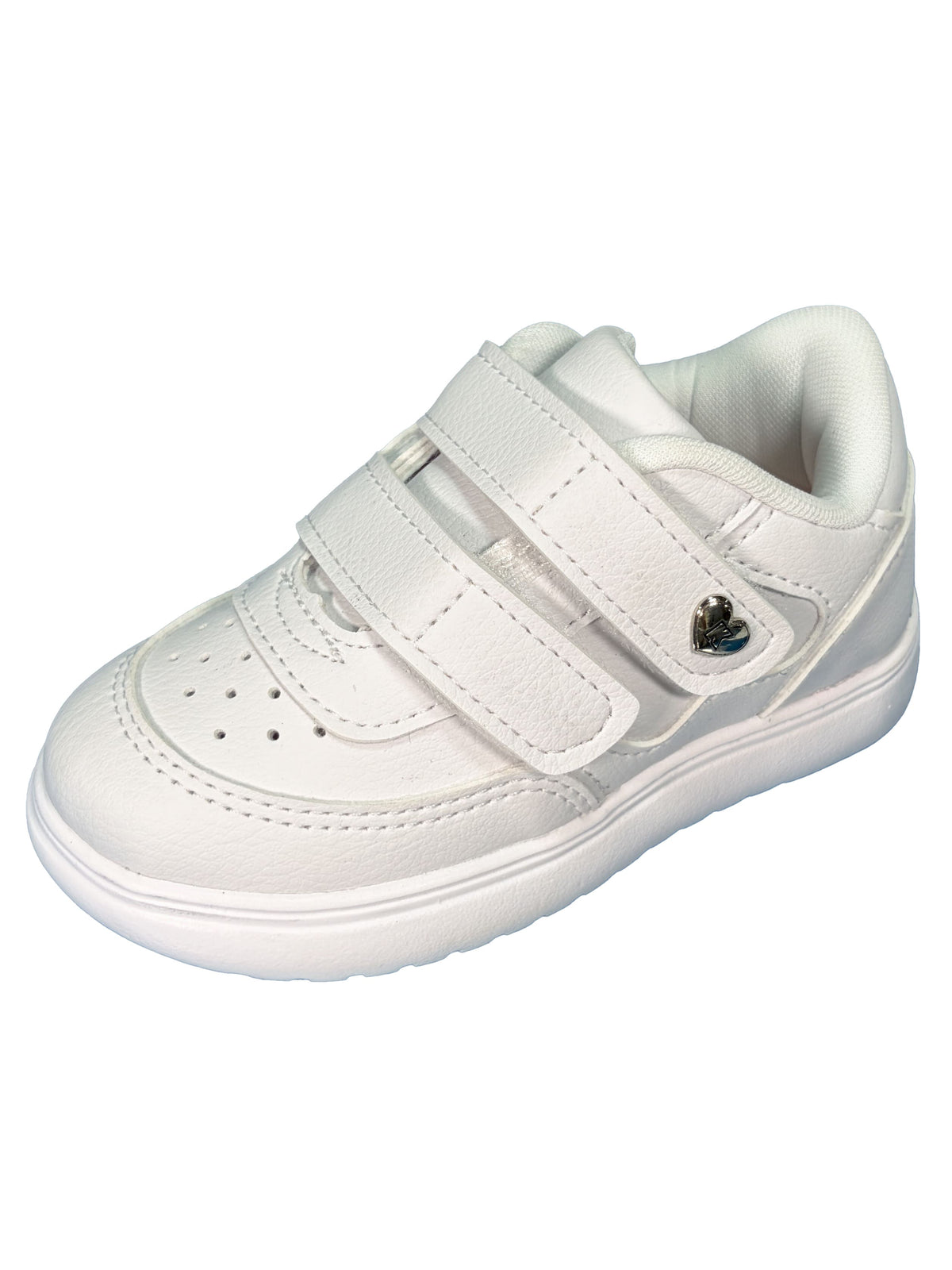 Zapato Blanco Doble Velcro Corazon